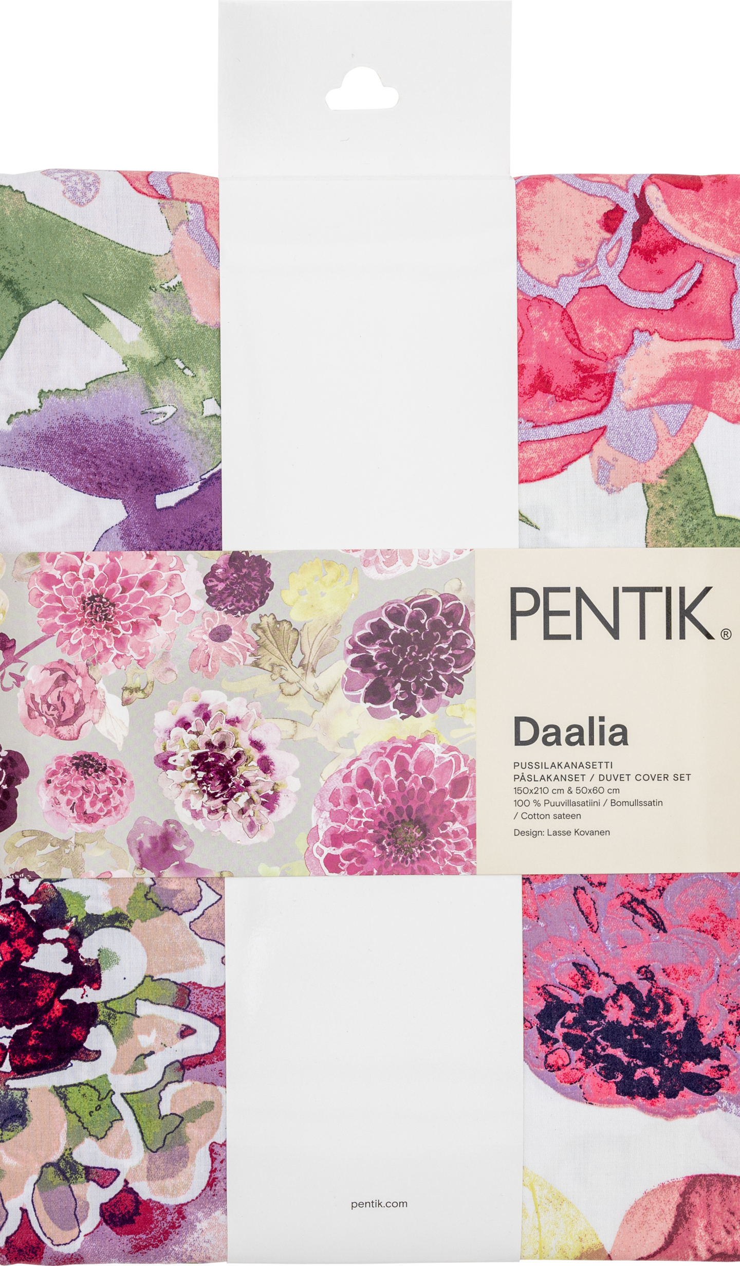 Pentik Daalia pussilakanasetti 150x210 cm vaaleanpunainen