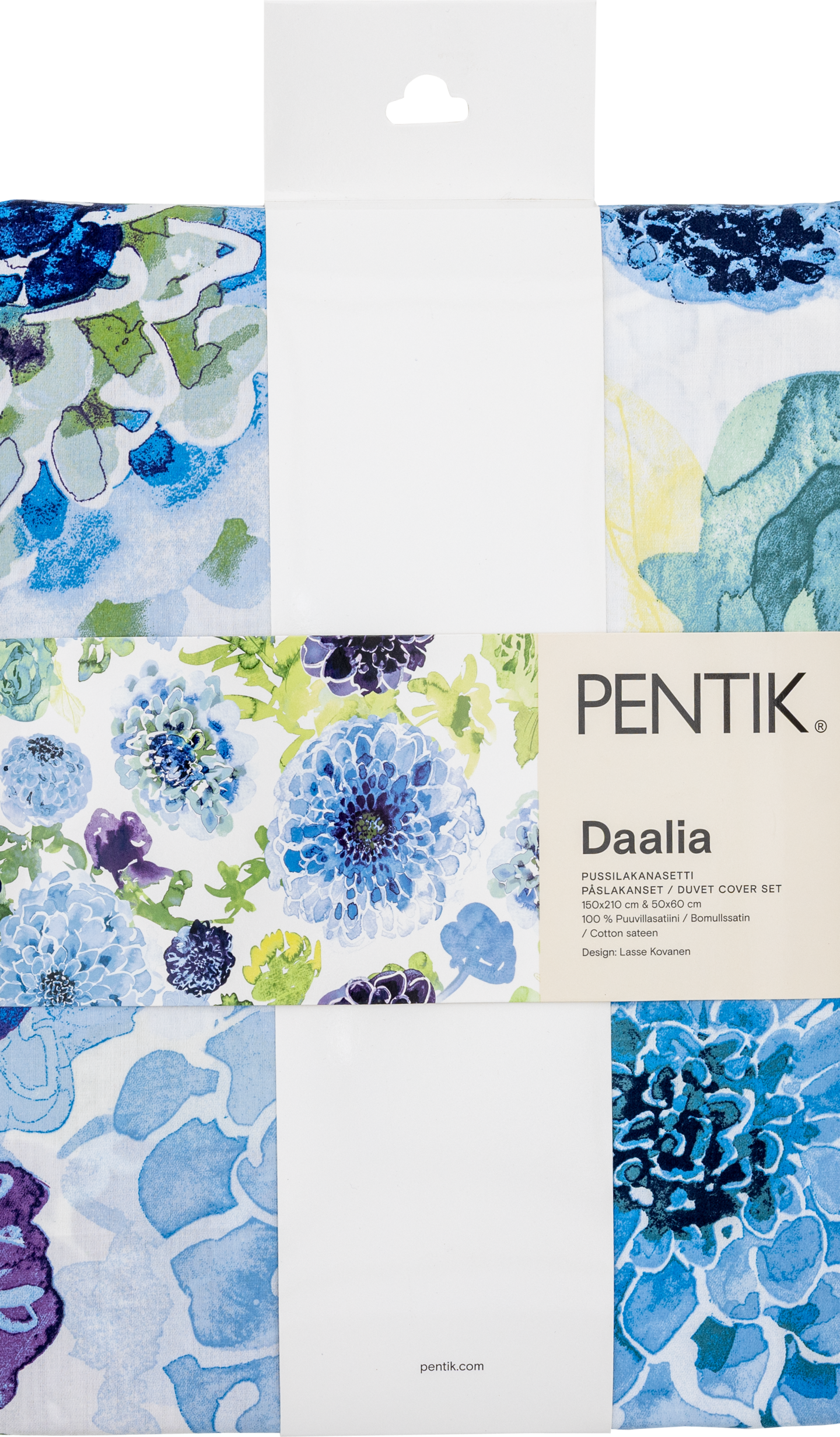 Pentik Daalia pussilakanasetti 150x210 cm turkoosi
