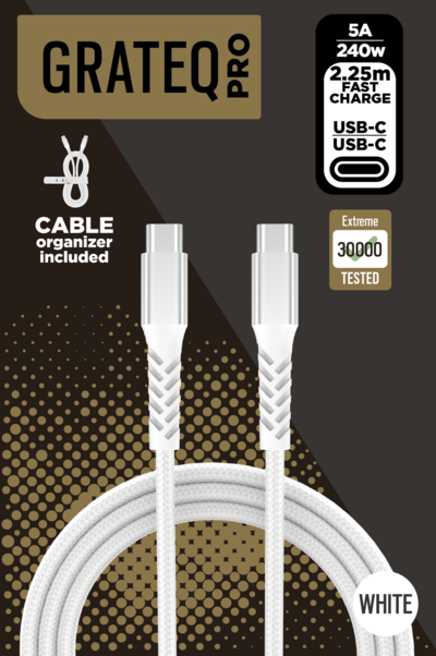 Grateq Pro 240 W USB-C – USB-C -kaapeli, 2,25 m