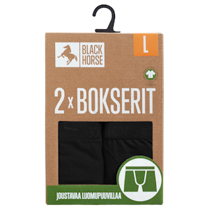 Black Horse bokserit I52782 2kpl/pkt, musta