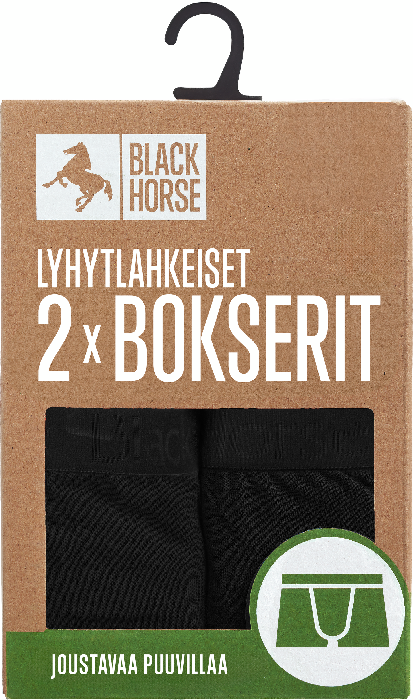 Black Horse I208 lyhytlahje bokserit 2kpl/pkt