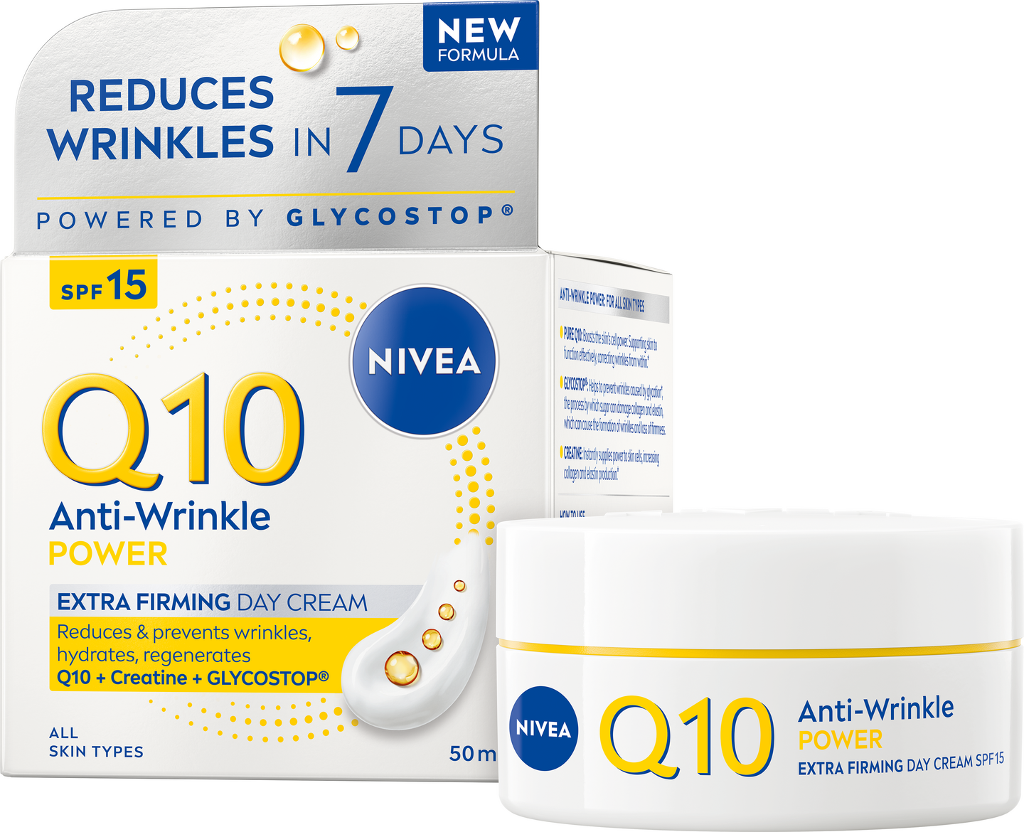 NIVEA 50ml Q10 Anti-Wrinkle Power Extra Firming Day Cream SK15 -päivävoide