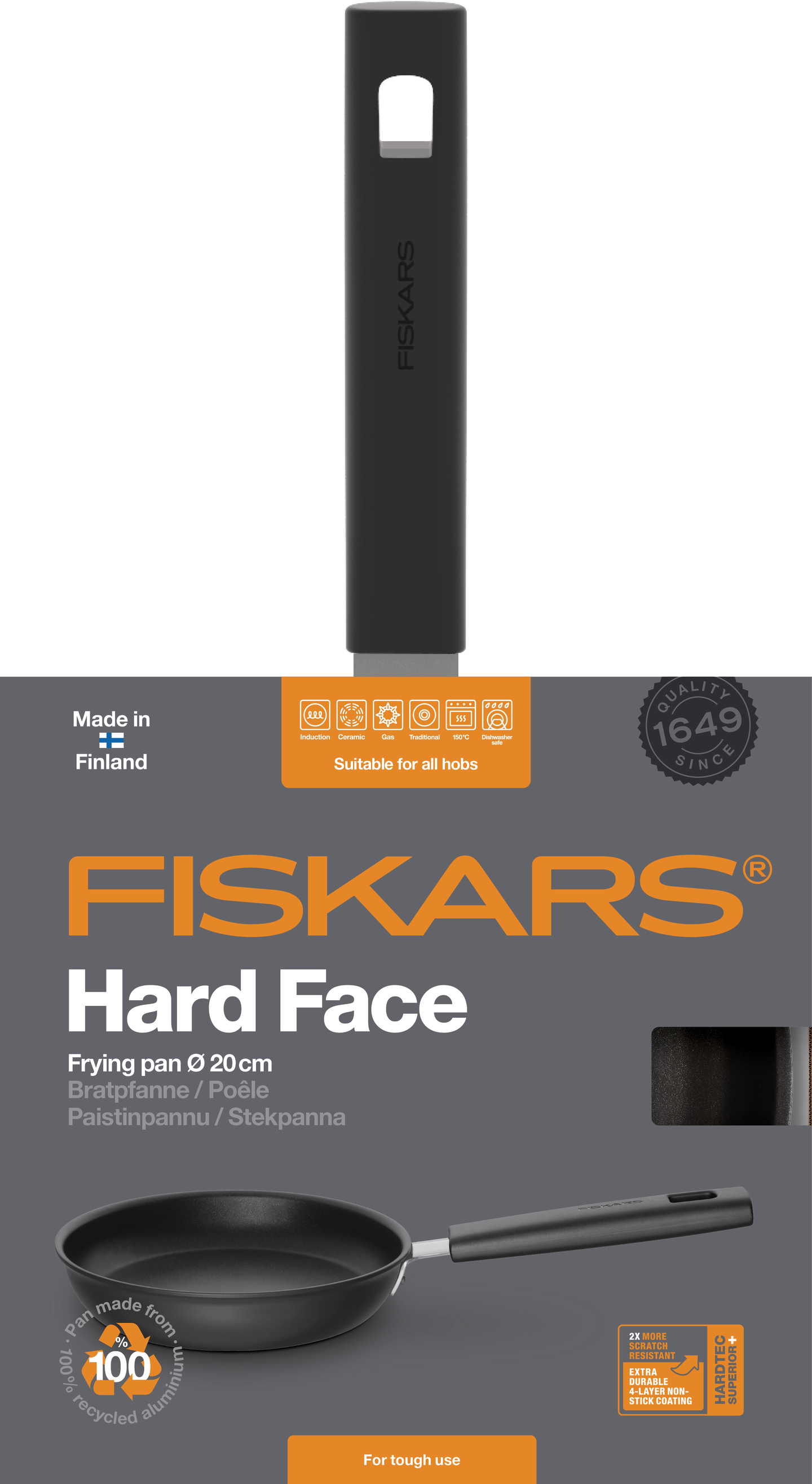 Fiskars Hard Face paistinpannu 20 cm