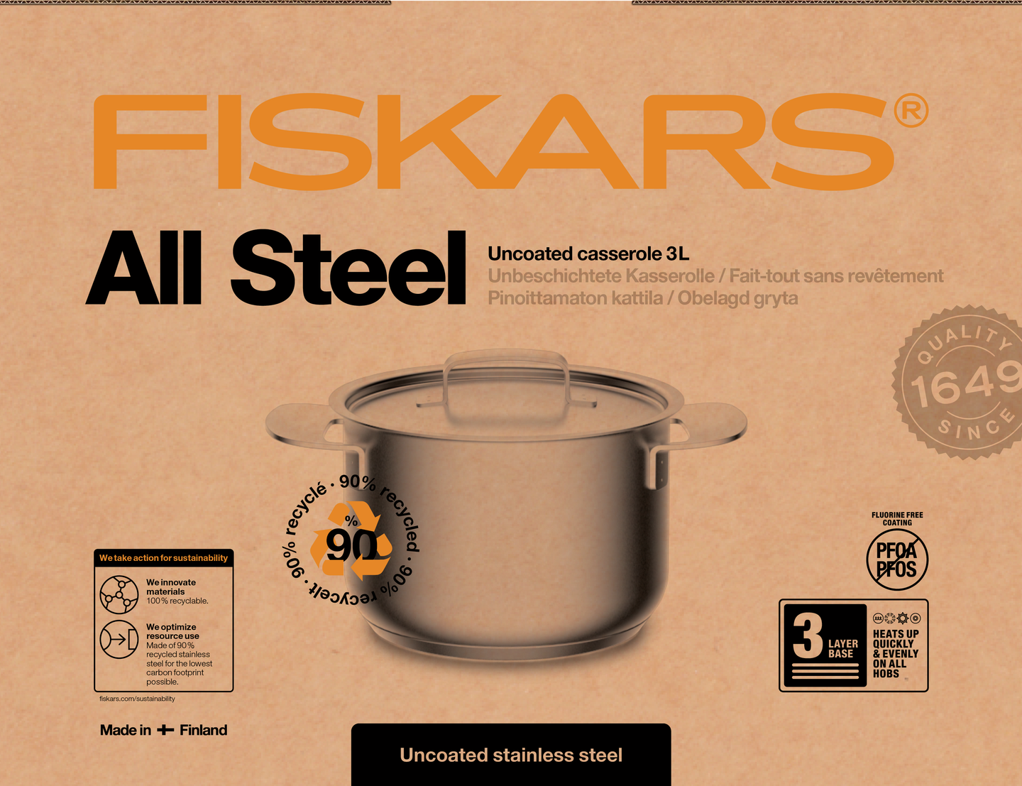 Fiskars All Steel kattila 3,0L