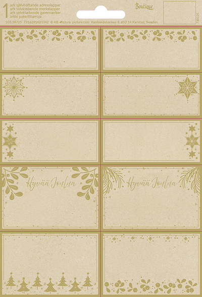 A5 Pakettitarra 1 arkki