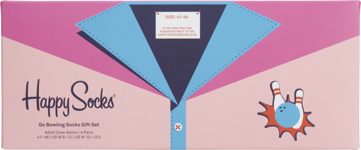 Happy Socks Go Bowling 4pr sukkia lahjalaatikossa
