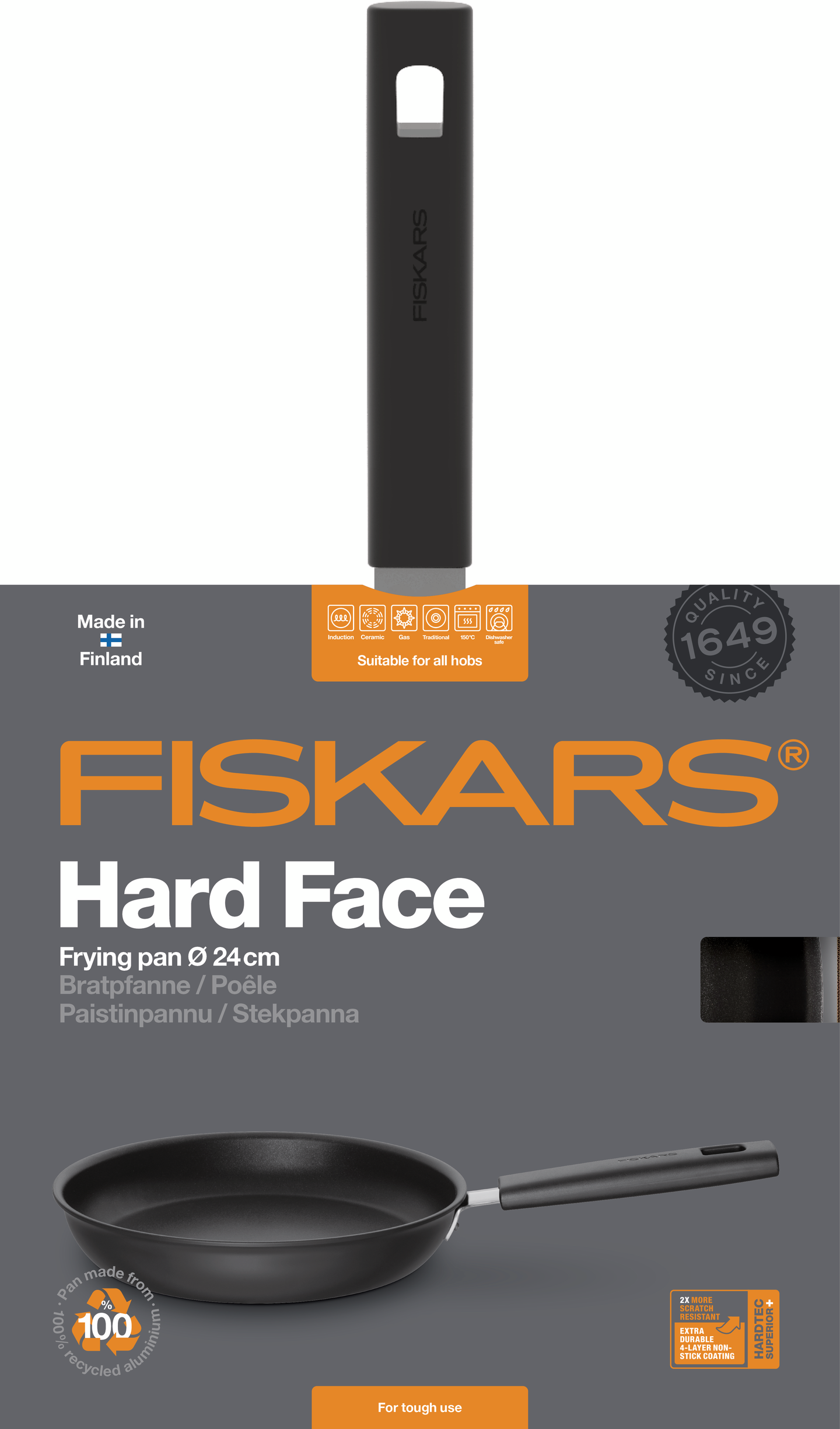 Fiskars Hard Face paistinpannu 24 cm