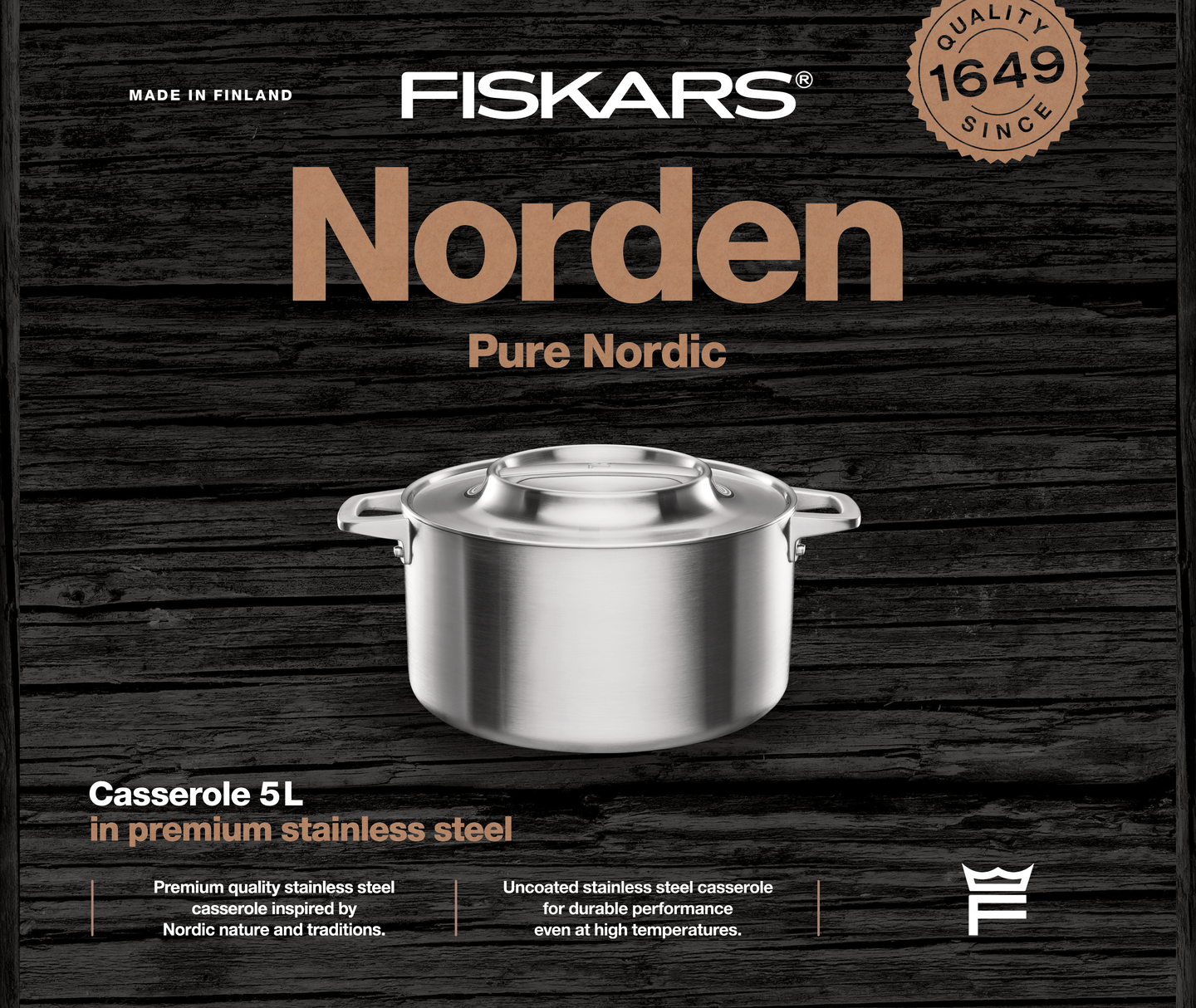 Fiskars Norden teräs kattila 5L