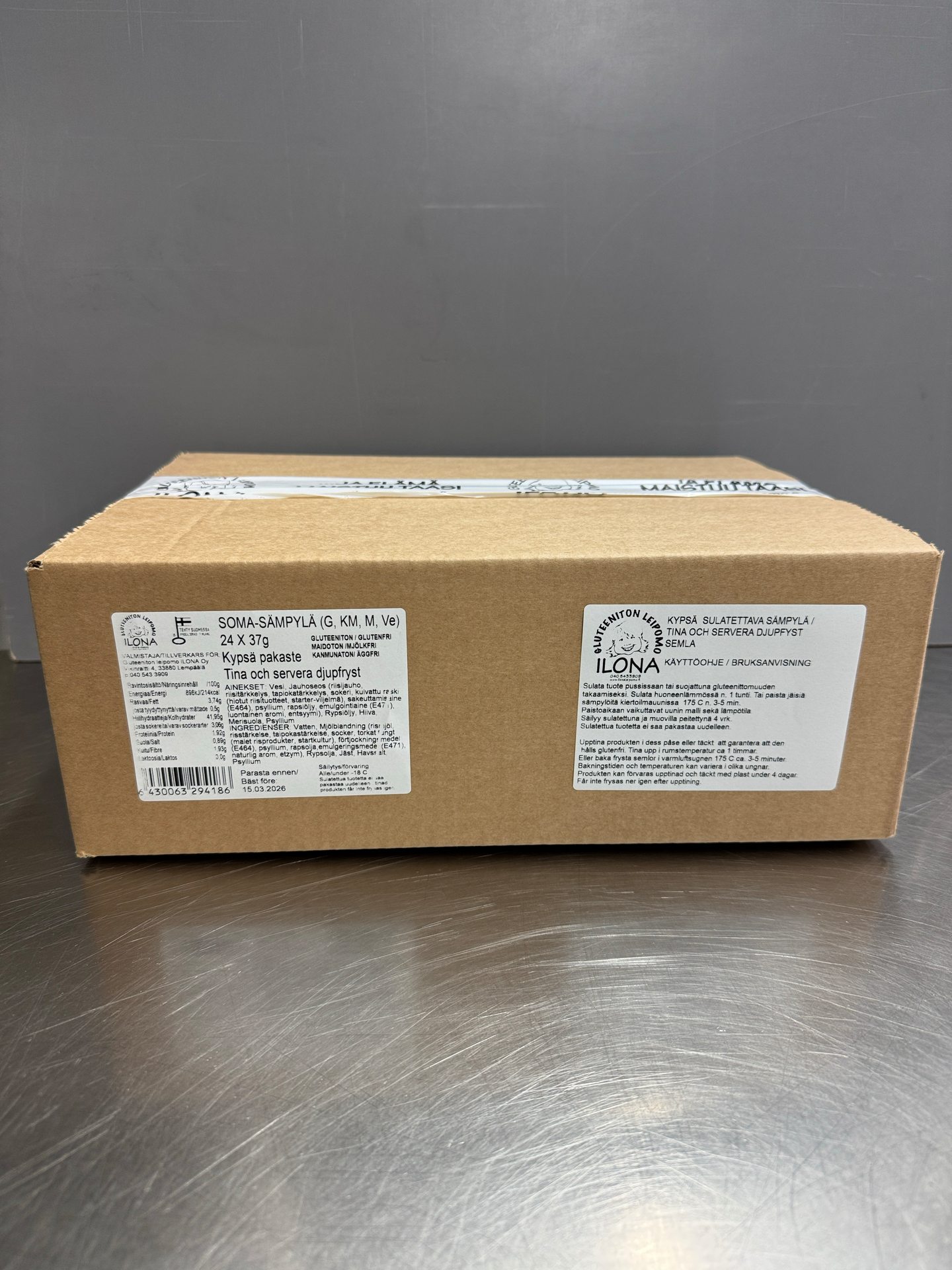 Gluteeniton Leipomo ILONA gluteeniton Soma-sämpylä 24x37g pakaste