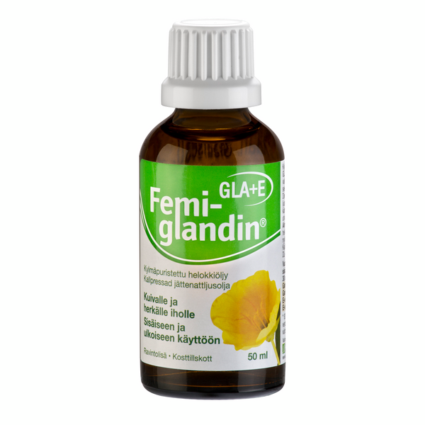 Femiglandin GLA+E kylmäpuristettu helokkiöljy 50 ml