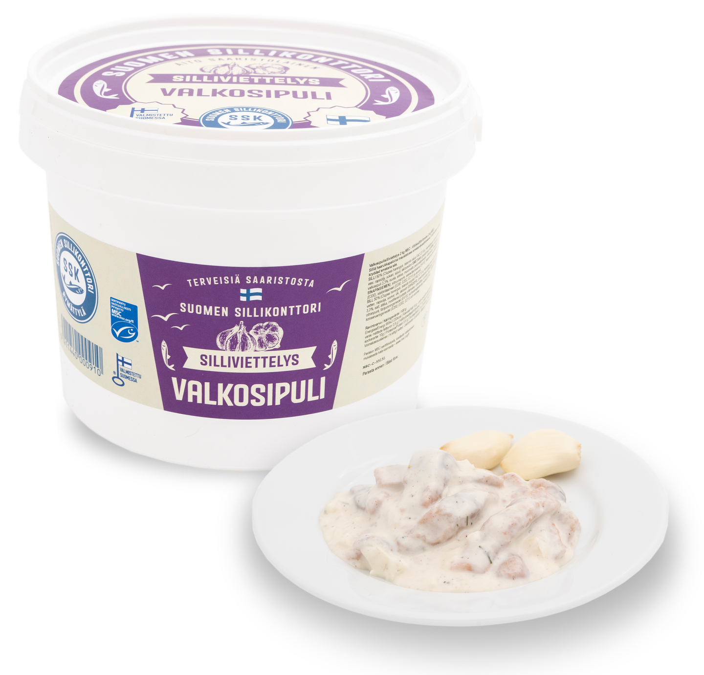 Suomen Sillikonttori valkosipuli-silliviettelys 2kg MSC