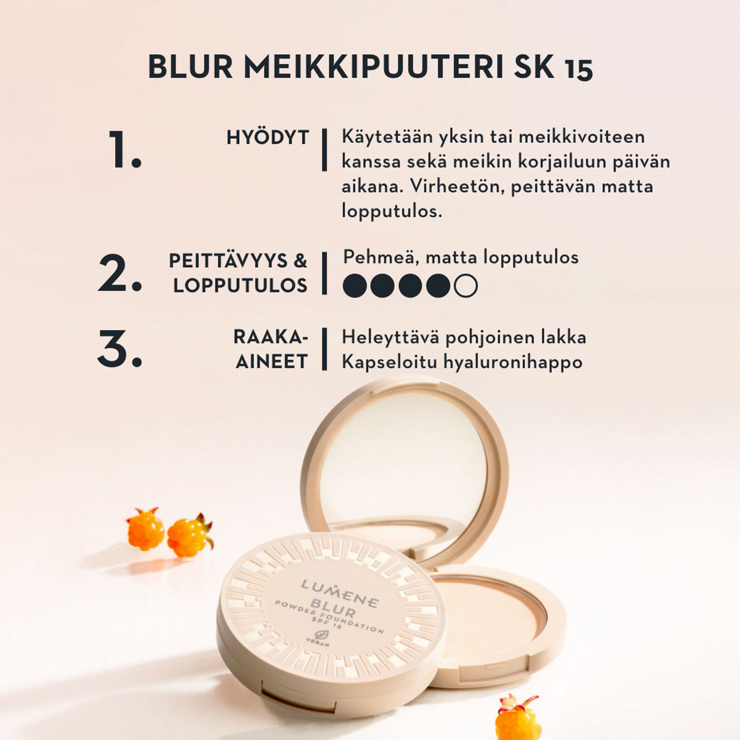 Lumene Blur meikkipuuteri SK15 2