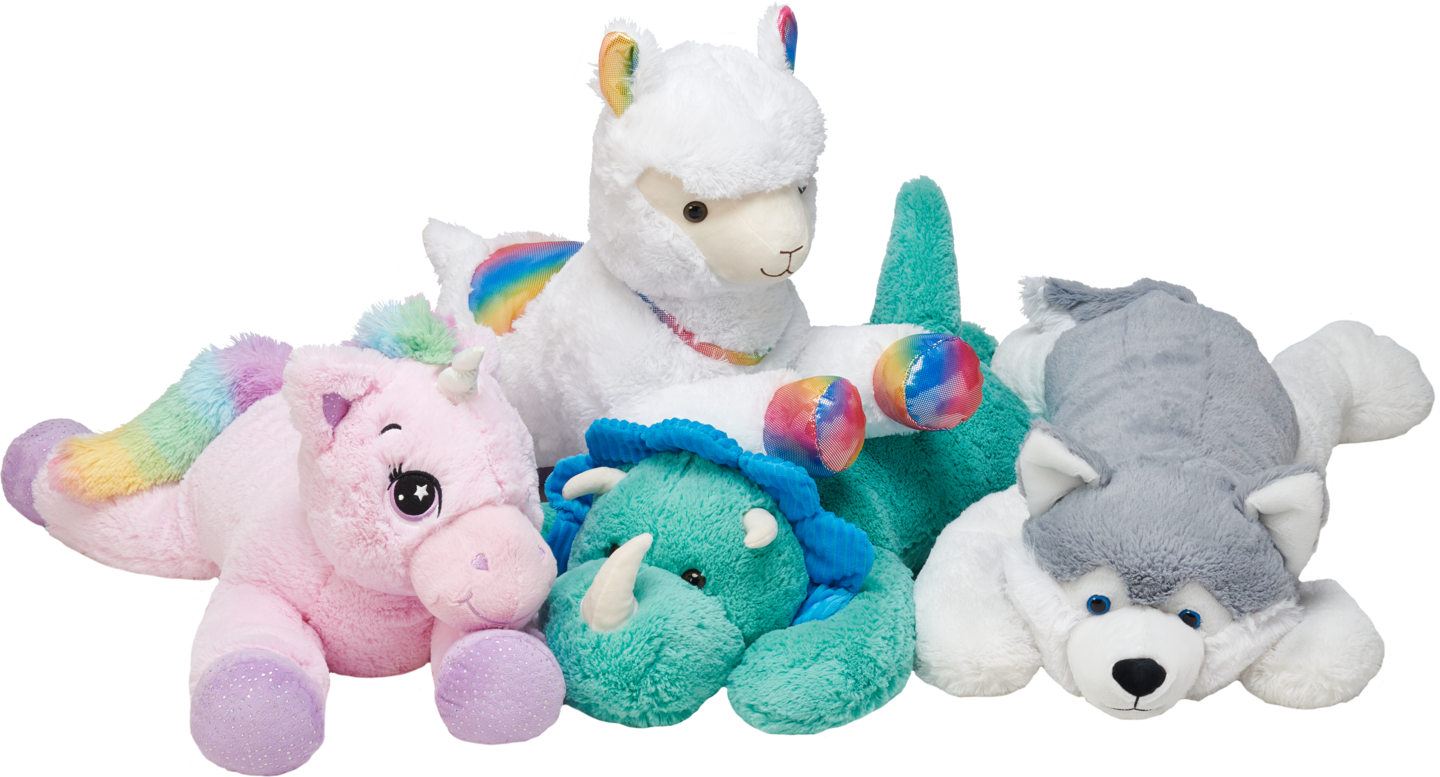 myhome pehmoeläin 100cm makaava 4 erilai