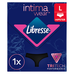 Libresse Intimawear Hipster kuukautisalushousut musta L 1kpl