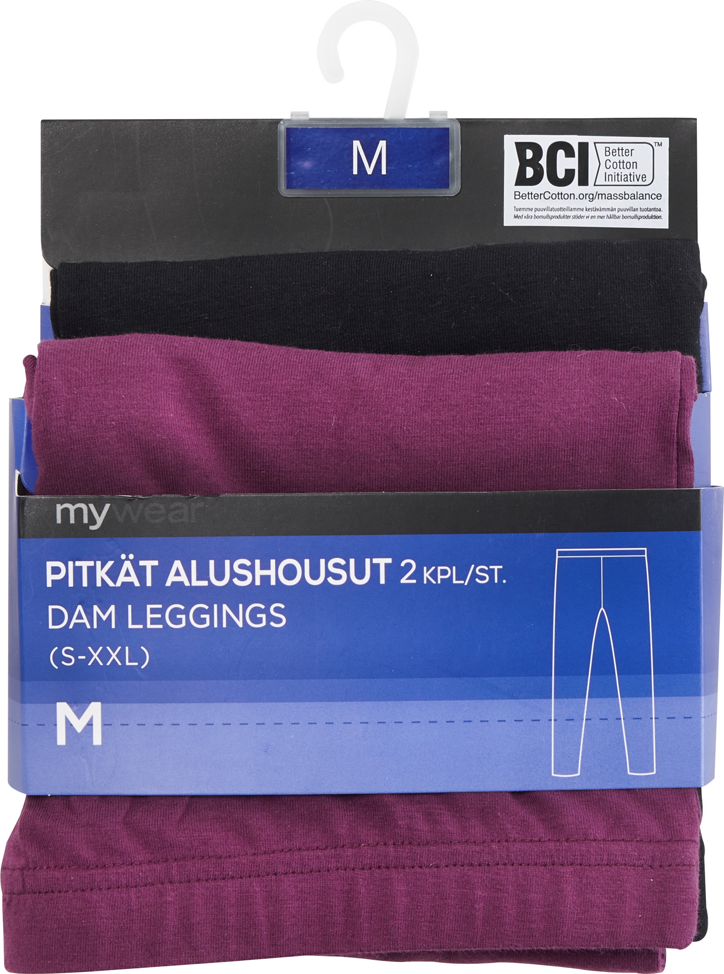 mywear pitkät alushousut Sally 2kpl/pkt musta+viini