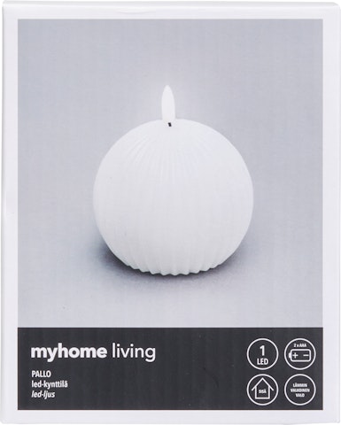 myhome LED-kynttilä Pallo 10x10x12cm val