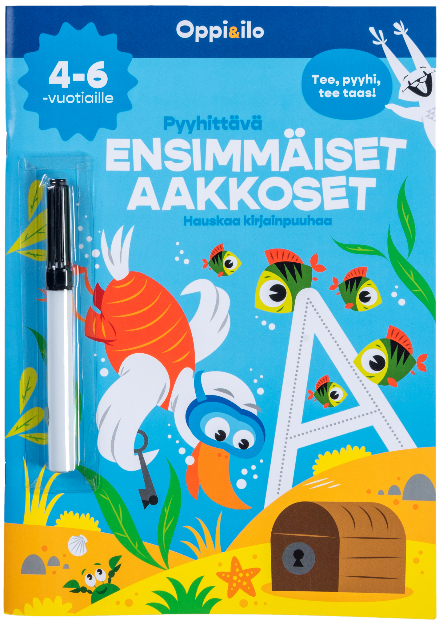 Oppi&ilo Oppi&ilo Pyyhittävä Ensimmäiset aakkoset -puuhakirja 4-6 v