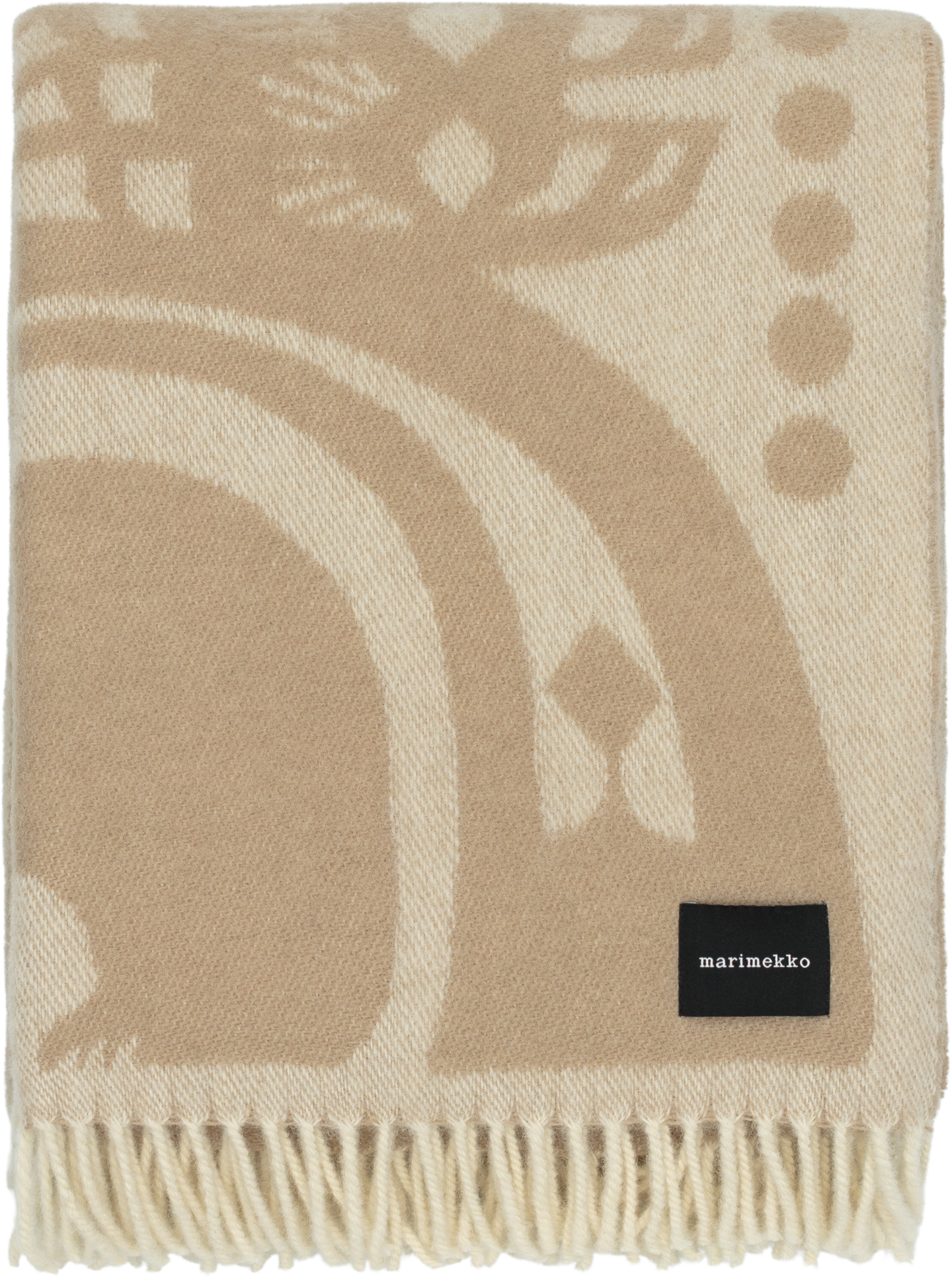 Marimekko Kanteleen kutsu villahuopa 130x170 cm beige