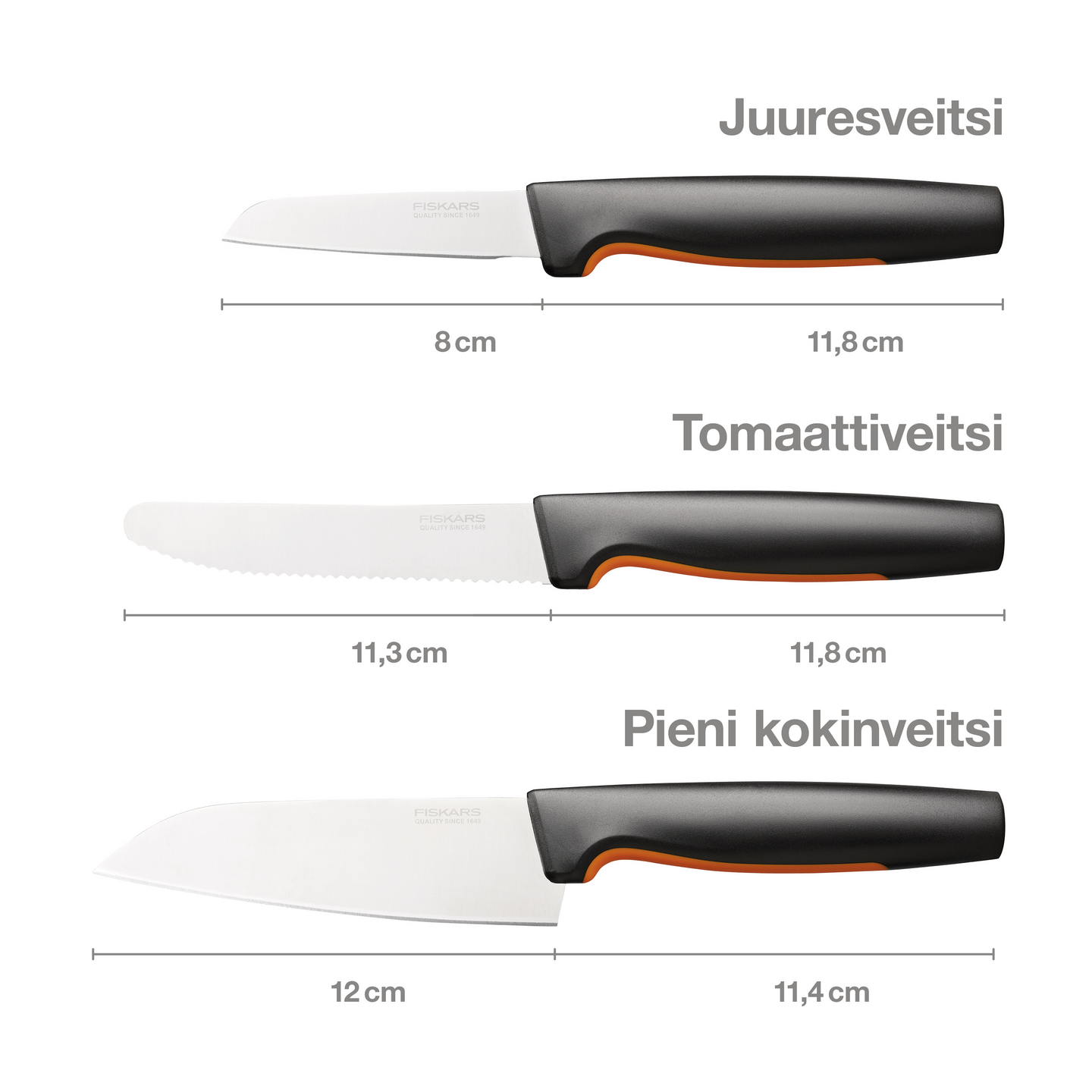 Fiskars Functional Form hedelmä ja vihannesveitsisetti