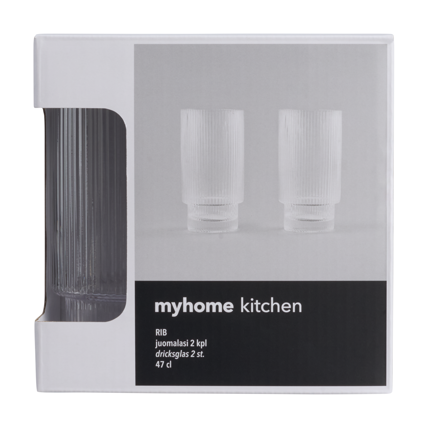 myhome rib lasi 470 ml 2 kpl/pkt kirkas