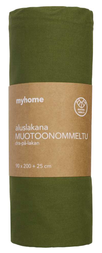 myhome muotoiltu lakana 90x200+25 cm oliivi