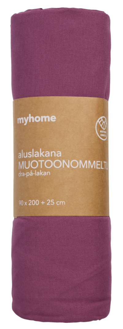 myhome muotoiltu lakana 90x200+25 cm viini