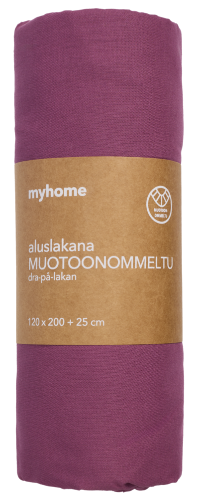 myhome muotoiltu lakana 120x200+25 viini