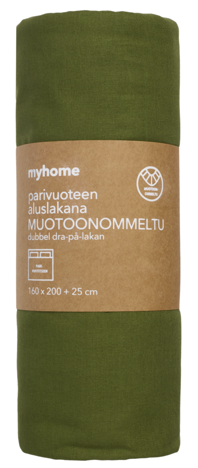 myhome muotoiltu lakana 160x200+25oliivi