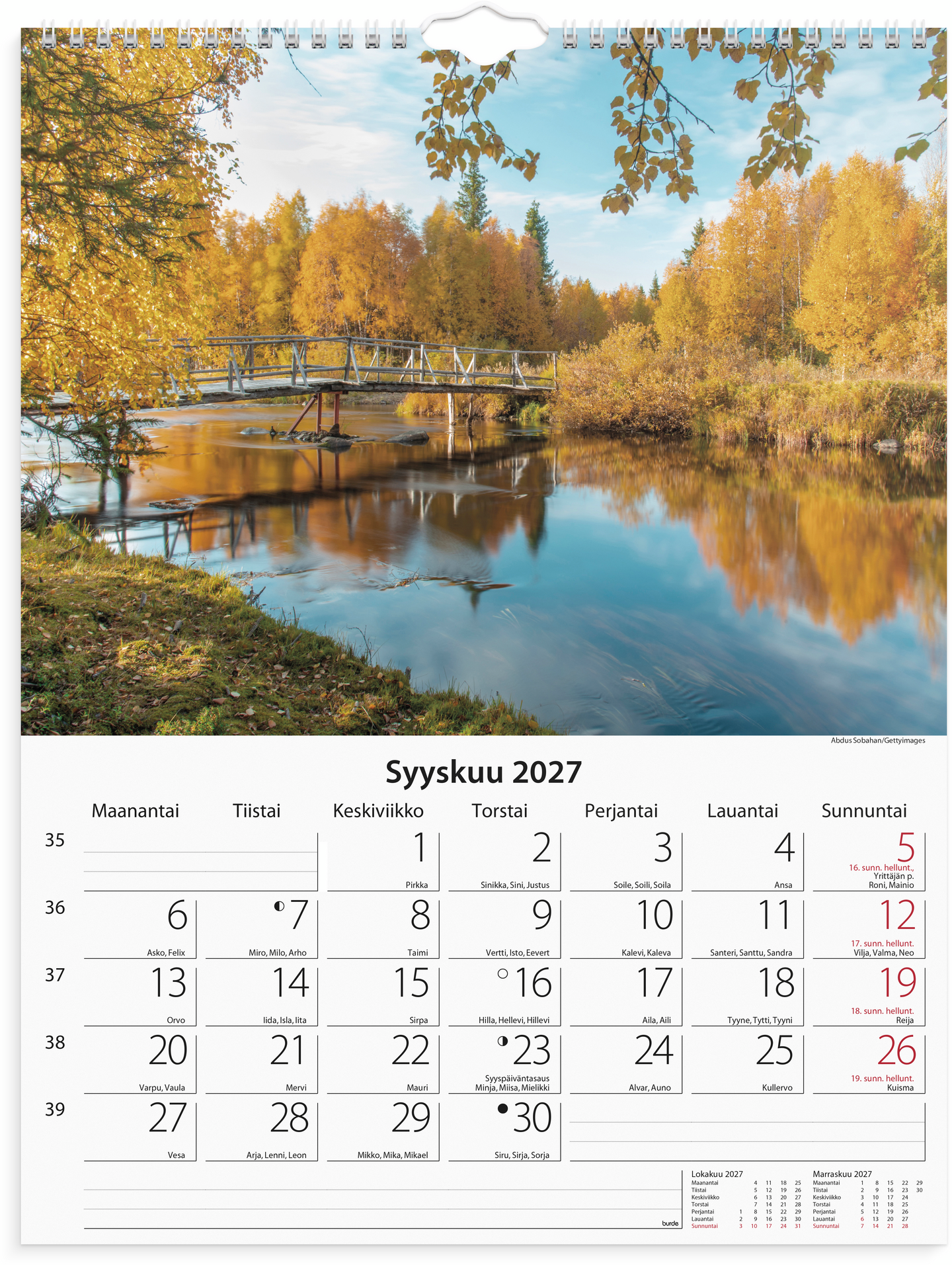 Burde Seinäkalenteri 2027 Luonto