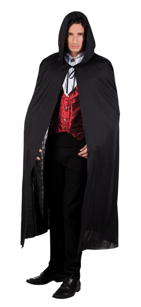 Hupullinen viitta musta 180cm