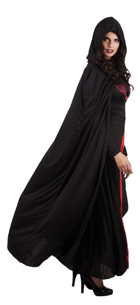 Hupullinen viitta musta 180cm