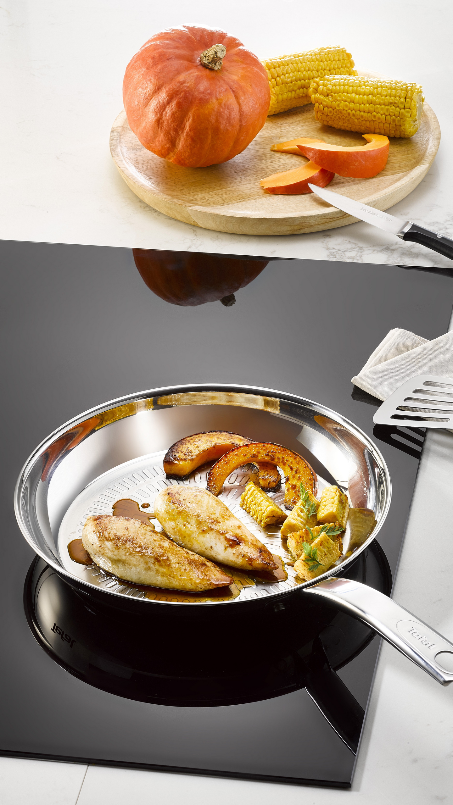 Tefal Intuition Technodome teräspannu 28 cm