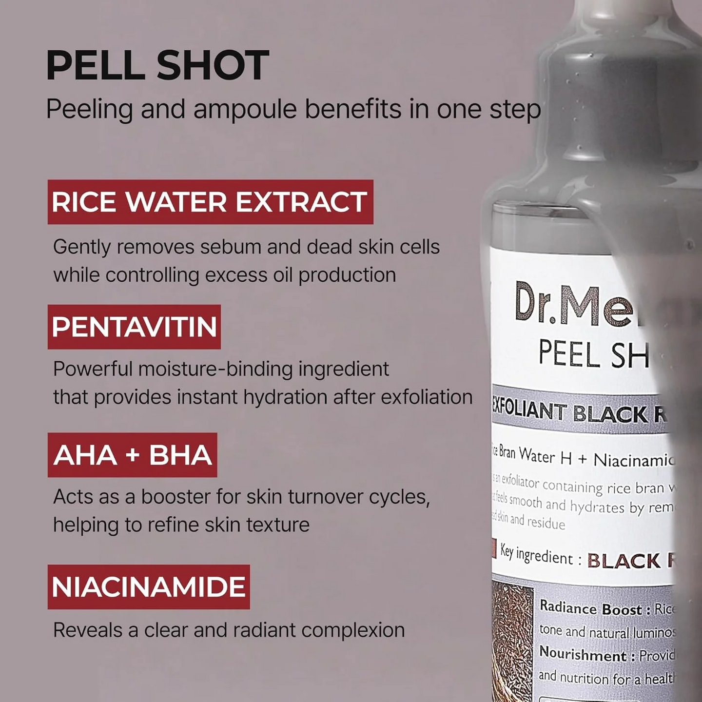 Dr.Melaxin Peel Shot Exfoliant Black Rice kuorinta-ampulli 80ml