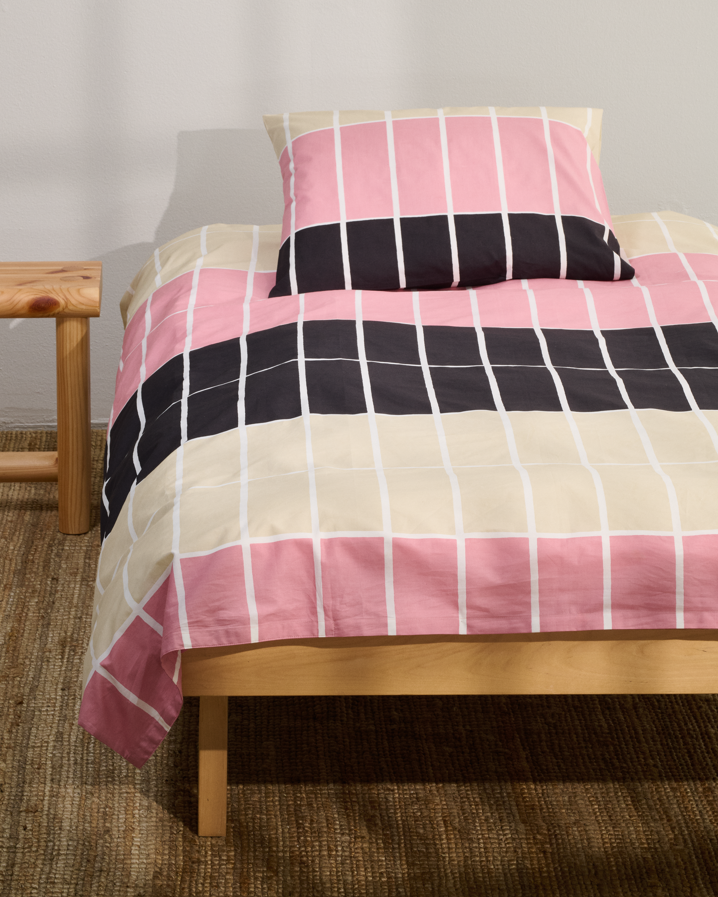 Marimekko Tiiliskivi pussilakanasetti 150x210 cm vaaleanpunainen