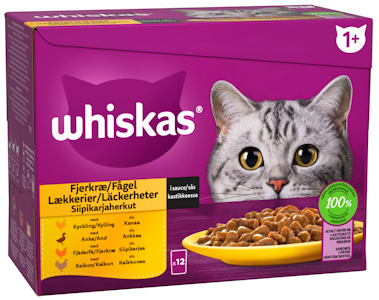 Whiskas 1+ siipikarjaherkut kastikkeessa 12x85g