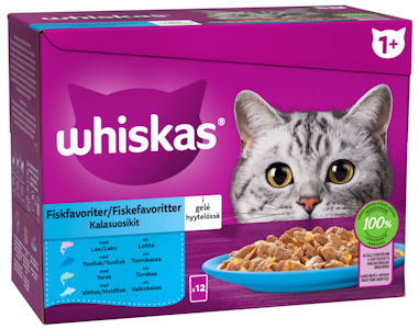 Whiskas 1+ kalasuosikit hyytelössä 12x85g