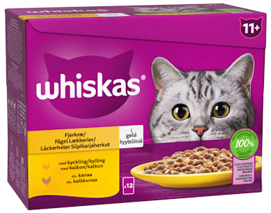 Whiskas 11+ siipikarjaherkut hyytelössä 12x85g