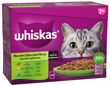 Whiskas 7+ suosikit lajitelma kastikkeessa 12x85g