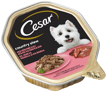 Cesar Country kitchen 150g vasikkaa ja kalkkunaa kastikkeessa