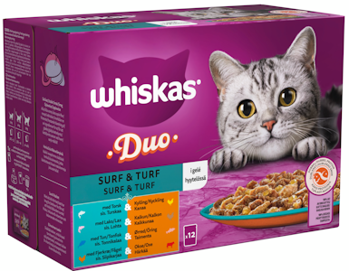 Whiskas 1+ Duo Surf and Turf Hyytelössä 12x85g