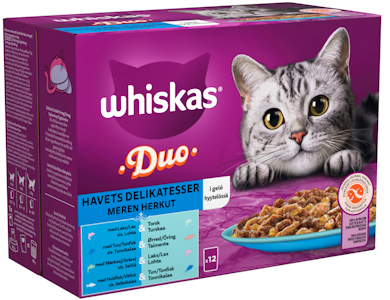 Whiskas 1+ Duo Meren Herkut Hyytelössä 12x85g