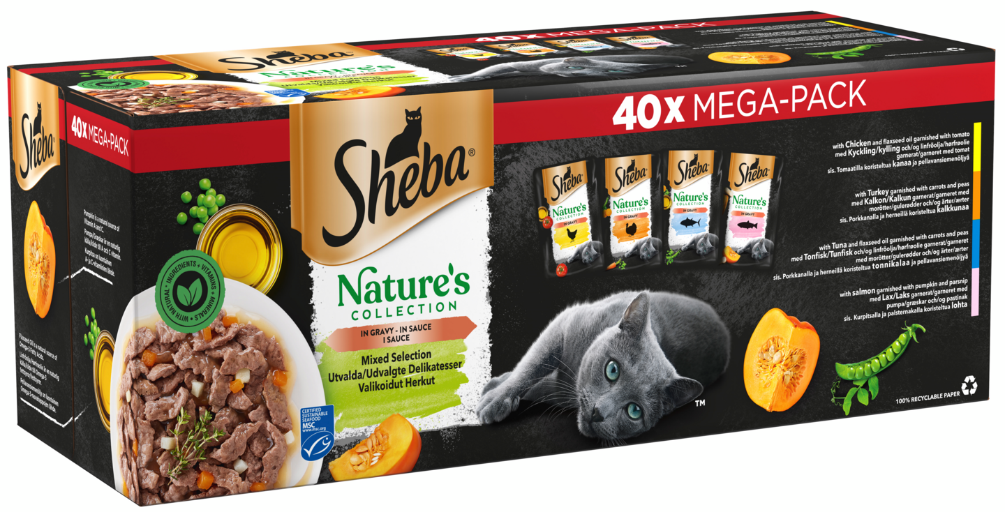 Sheba Natures Collection valikoidut herkut kastikkeessa MSC 40x85g