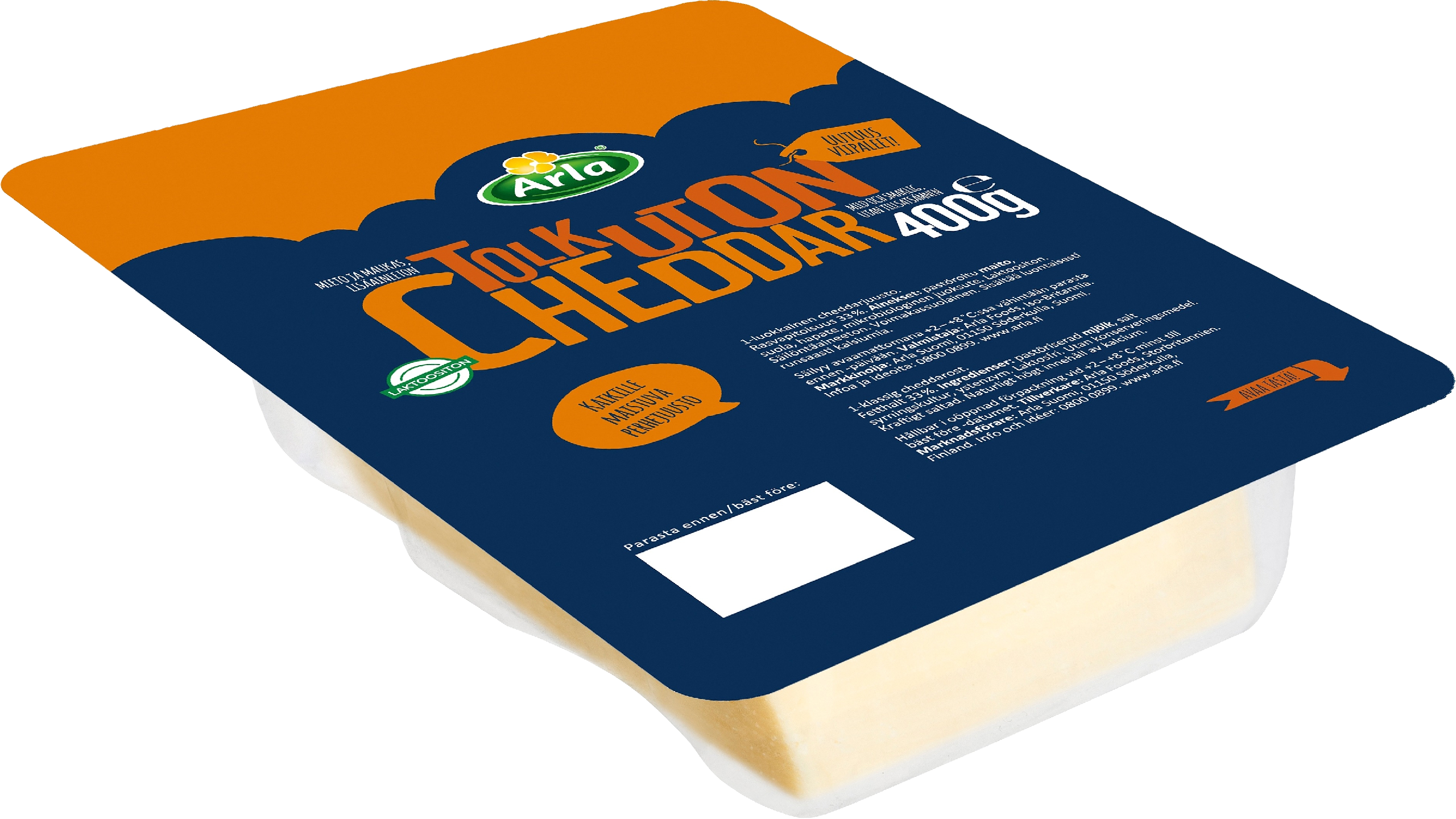 Arla Tolkuton cheddar juustoviipale 400g