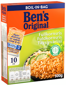 Ben's Original Täysjyväriisi keitinpusseissa 4x125g