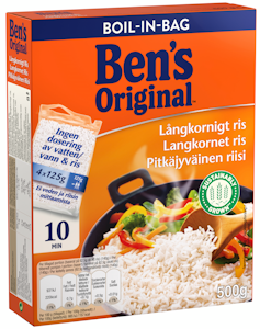 Ben's Original Pitkäjyväinen riisi keitinpusseissa 4x125g