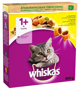 Whiskas 1+ Kanaa 800g