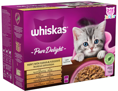 Whiskas Junior Pure Delight mureaa siipikarjaa hyytelössä 12x85g