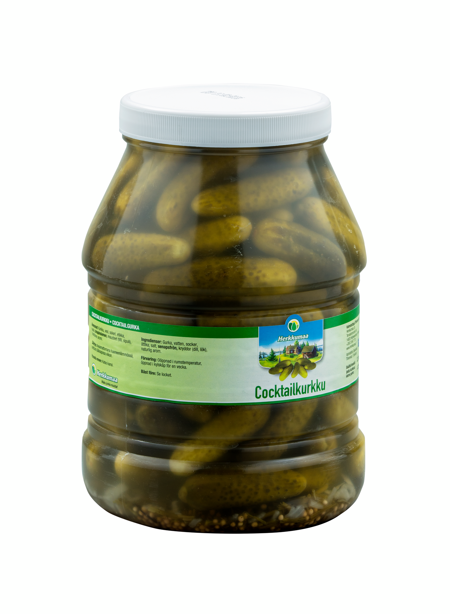 Herkkumaa cocktailkurkku 2.2/1.25kg muovi pakkaus