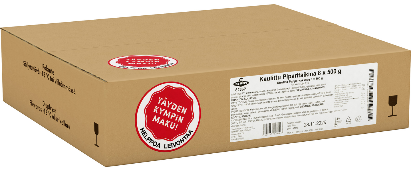 Kymppi Kaulittu Piparitaikina 8x500g vegaaninen