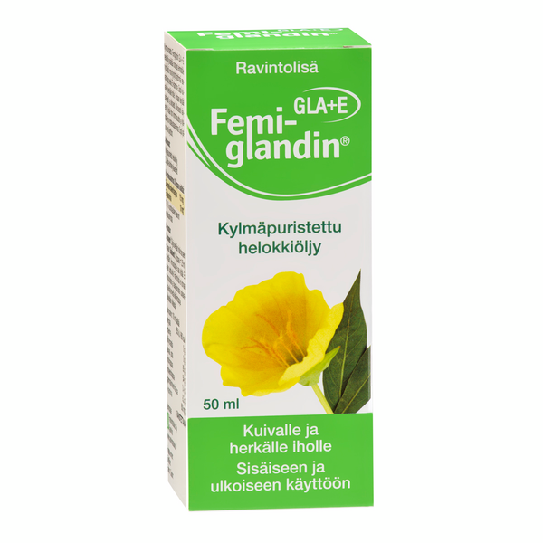 Femiglandin GLA+E kylmäpuristettu helokkiöljy 50 ml
